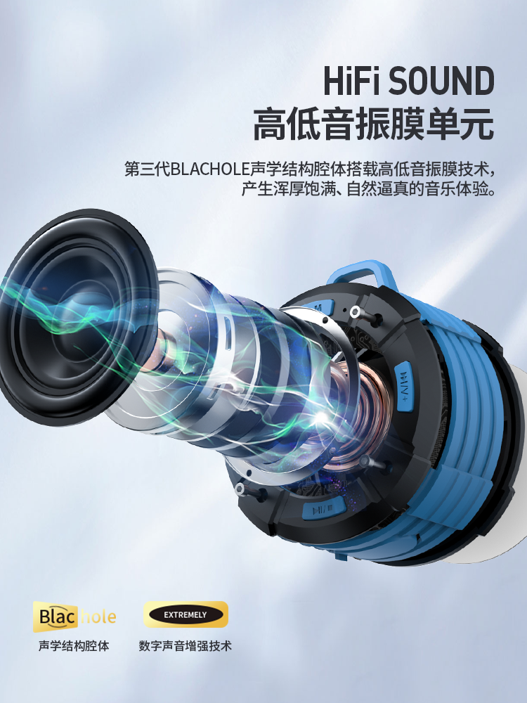 Waterproof Wireless Bluetooth Speaker Mini Small Speaker Outdoor Luminous Cycling Portable Card-Insertable Super Subwoofer