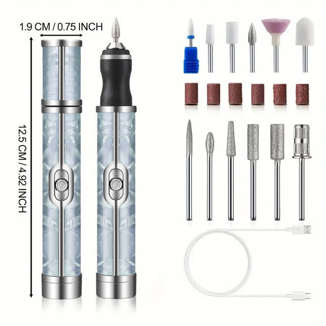 Electric Nail Polish Remover, Rechargeable Portable Nail File, Convenient Tool for Removing Nail Polish for Beginners, Comes with a Polishing Head