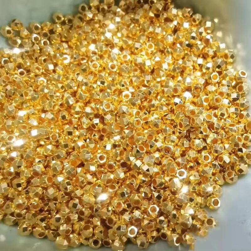 Mabes Gold Bracelet with Disco Beads, Pure Gold 999, DIY Accessories, Loose Beads, 3D Hard Gold Jewelry