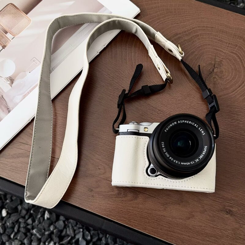 Suitable for Fuji Mirrorless Camera X-M5 Protective Case, Fuji Xm5 Camera Bag, Retro Storage Bag, Body Case, Shoulder Strap Accessories