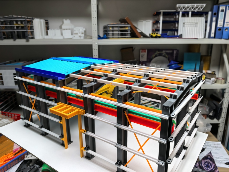 3D Assembled Printed Steel Structure Model of Portal Steel Frame Workshop Training and Teaching Program Display 53X32X 23cm
