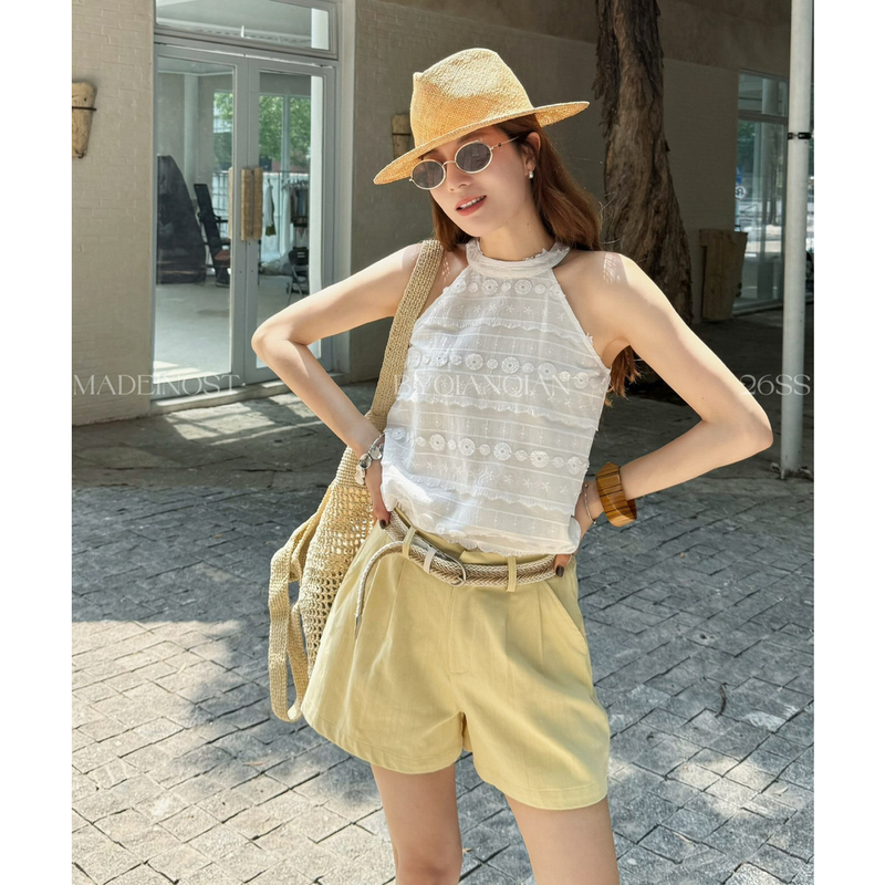 Madein Ost-26 New Summer Vacation Style Casual Shorts with Belt Pockets (with Belt) 91533 Madein Ost-26 New Summer Vacation Style Casual Shorts with Belt Pockets (with Belt) 91533