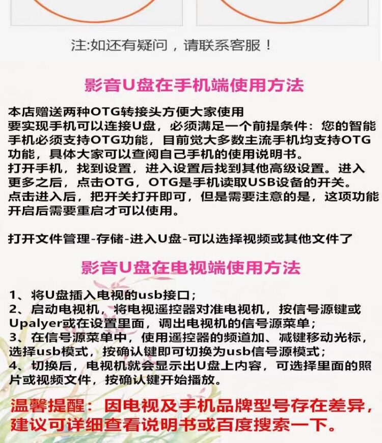 Suitable for USB Flash Drive Video, U Disk for Women, Classic Tv, Mp4 Disk, Tv Series, Also Available for Use in Car, Spring Theater Viewing
