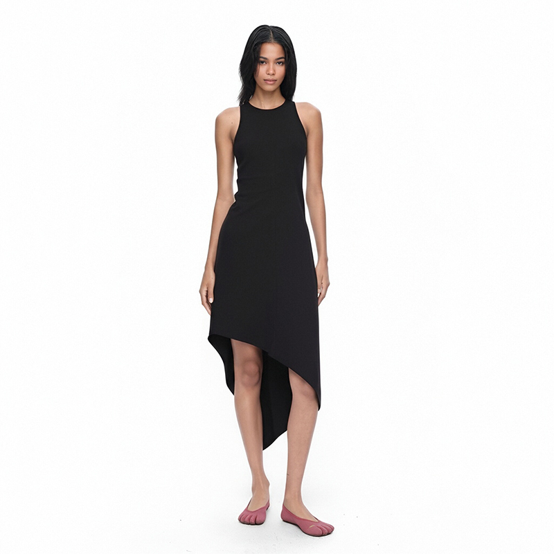 Irregular Bias-Cut Sleeveless Vest Dress 2026 New Women's Summer Elegant and Fashionable Modal Mid-Length Skirt