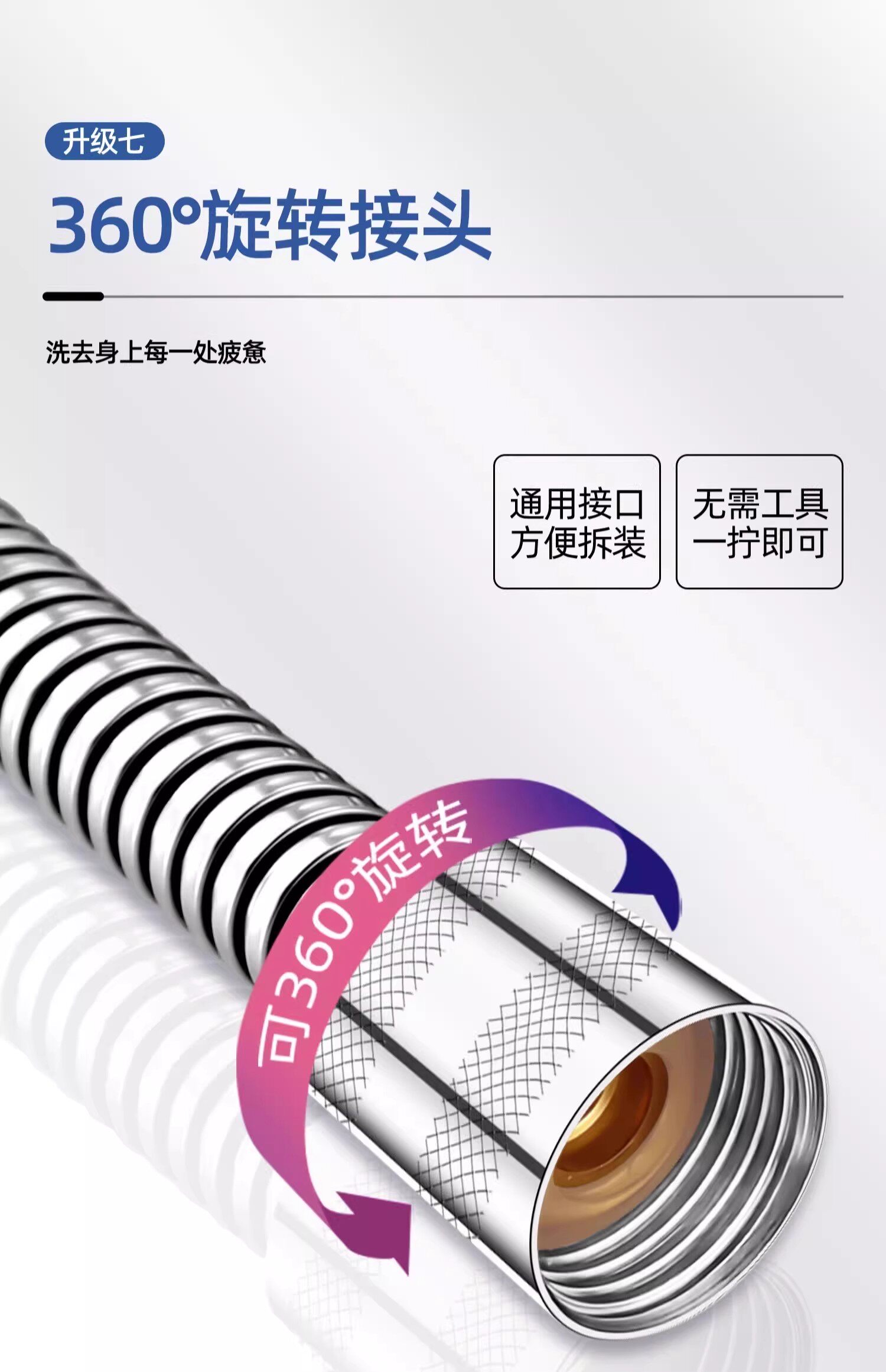 Wholesale stainless steel shower tubes, universal leak-proof shower hoses, showerheads, water pipes, hot water outlet shower tubes from the manufacturer undefined