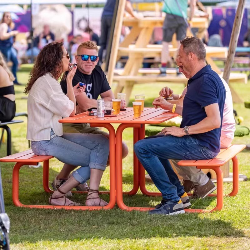 Huangshe Nordic Outdoor Table and Chair Set for Courtyard, Open-Air Park, Leisure Outdoor Cafe, Integrated One-Piece Combination Huangshe Nordic Outdoor Table and Chair Set for Courtyard, Open-Air Park, Leisure Outdoor Cafe, Integrated One-Piece Combination