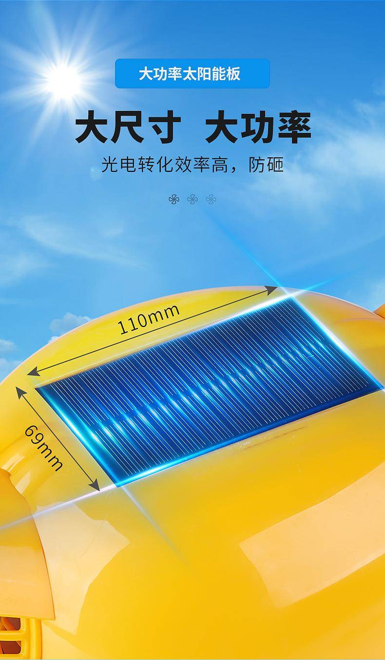 Фанаты Cap 太阳能安全帽带风扇可充电夏季空调制冷工地防晒降温帽子 MU/Wah/Sha