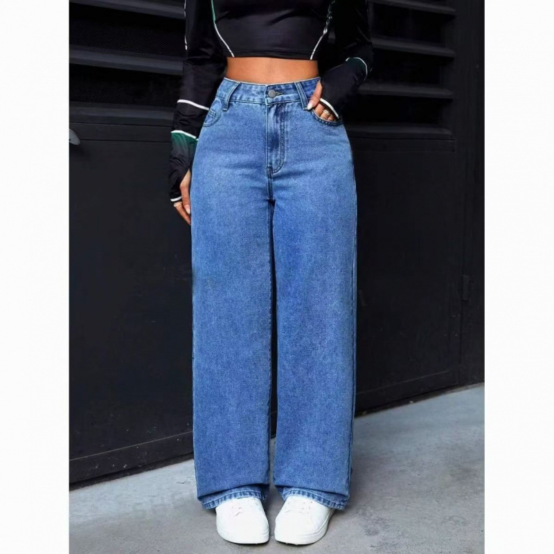 Foreign Trade Cross-Border Vintage Distressed High-Waisted Trendy Jeans for Women 2026 Spring and Summer New Loose Drape Wide-Leg Pants Foreign Trade Cross-Border Vintage Distressed High-Waisted Trendy Jeans for Women 2026 Spring and Summer New Loose Drape Wide-Leg Pants
