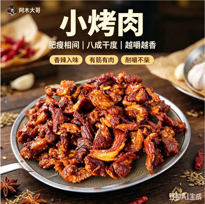 【A Mu Dage】Fresh Beef with Lean and Fatty Portions, Small Grilled Beef Pieces