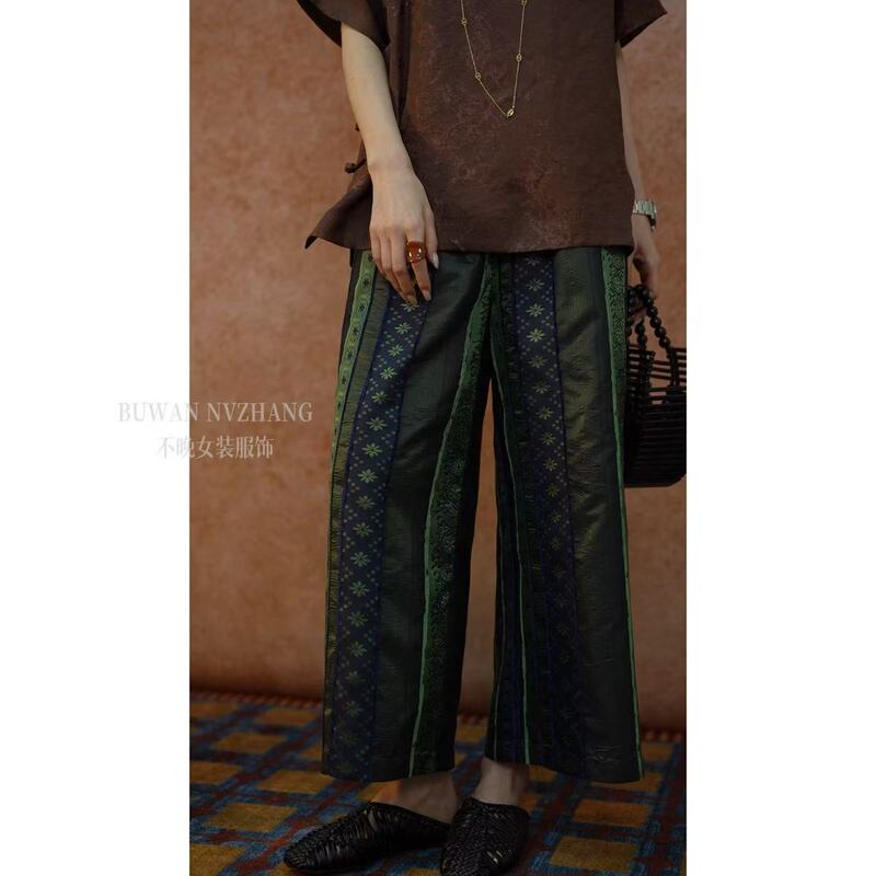 【Qingye】Original Designer Versatile Slimming Loose Pants Straight-Leg Cropped Pants Niche Style Pants 【Qingye】Original Designer Versatile Slimming Loose Pants Straight-Leg Cropped Pants Niche Style Pants