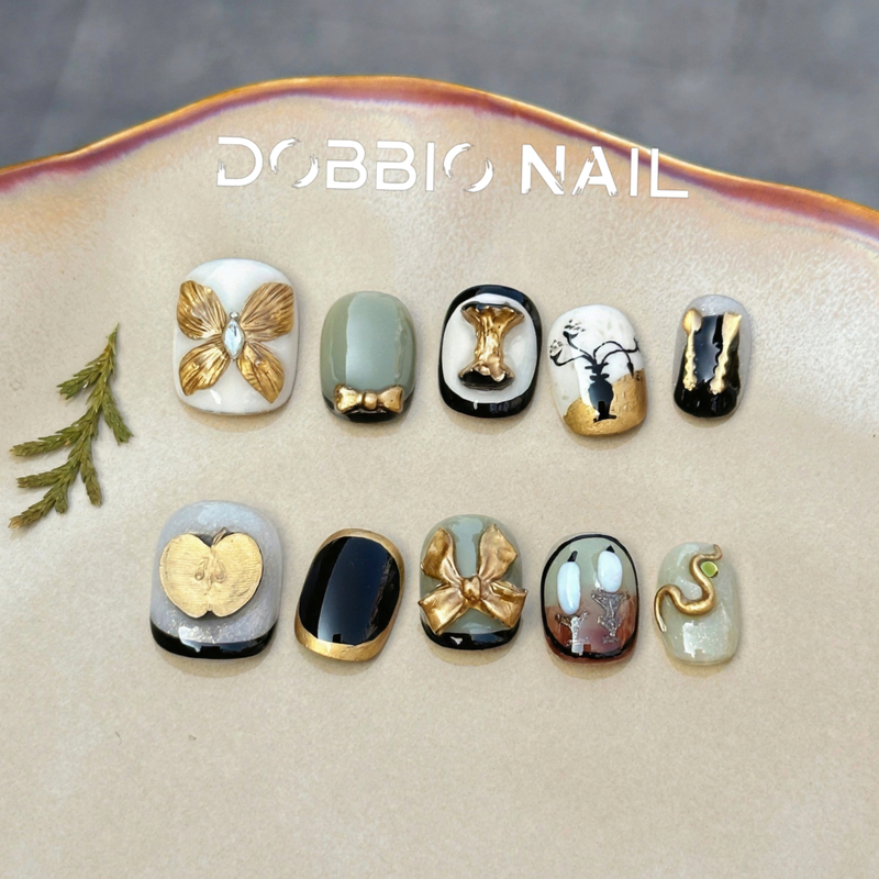 Doppio【Golden Apple】Handmade Wearable Nails 2026 New High-End Three-Dimensional Light Luxury French Nail Art Pieces Doppio【Golden Apple】Handmade Wearable Nails 2026 New High-End Three-Dimensional Light Luxury French Nail Art Pieces