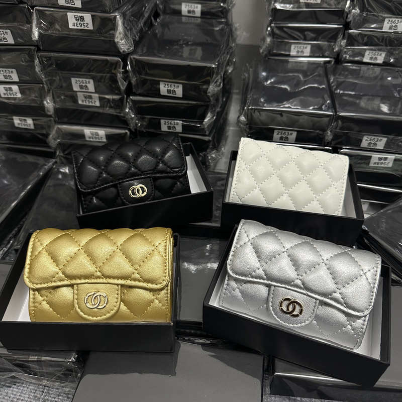 Chanel-Style Gold Mini Coin Purse Card Holder Women's Genuine Leather Quilted Chain Crossbody Shoulder Small Waist Bag