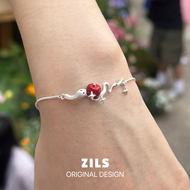 Zils Eden Garden Series Apple and Snake Original Design Niche High-End S925 Silver Sweet and Cute Style Bracelet