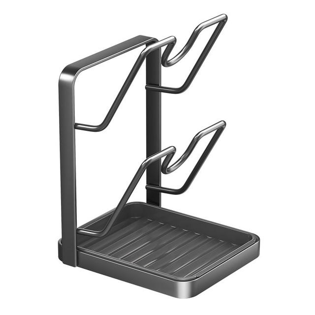 With drain basin, universal size, pot cover rack, countertop spatula rack, kitchen multi-functional storage rack