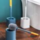 Household Toilet Brush with No Dead Corners, Wall-Mounted Bathroom Brush, No-Drill Toilet Brush Set with Long Handle, Wall-Mounted Cleaning Brush Set