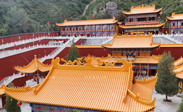仿古铝瓦-氟碳辊涂黄色分体瓦