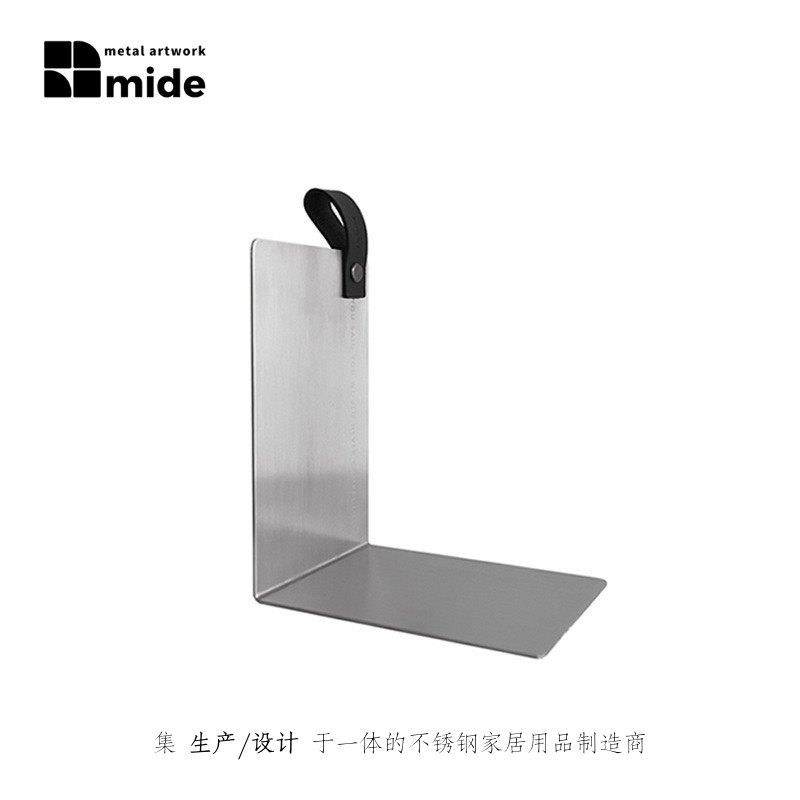 Mide Stainless Steel Bookends Record Magazine Storage File Rack Student Desk Divider Creative Metal Soft Decoration