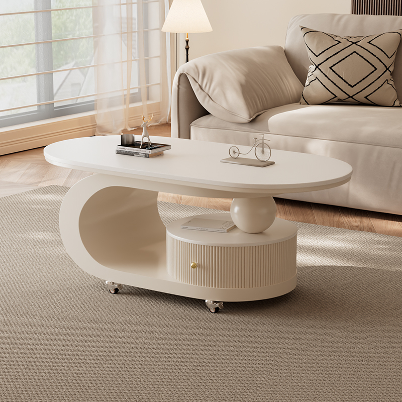 Modern Minimalist Cream-Style Rock Slab Coffee Table for Living Room, Suitable for Small Apartments, Pure White Rock Slab Oval-Shaped Trendy Coffee Table Modern Minimalist Cream-Style Rock Slab Coffee Table for Living Room, Suitable for Small Apartments, Pure White Rock Slab Oval-Shaped Trendy Coffee Table