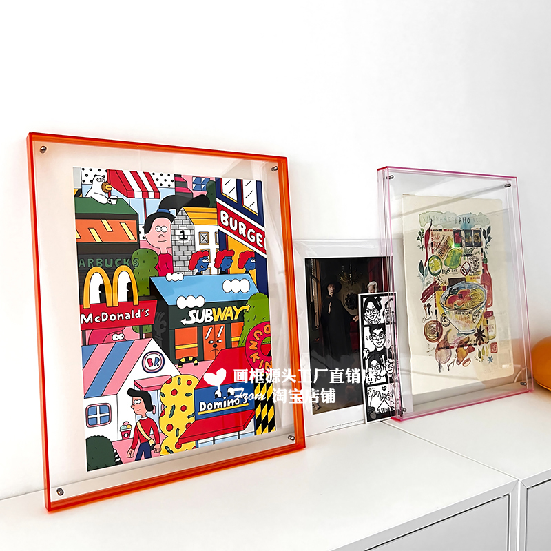 Acrylic Transparent Photo Frame Wall-Mounted Picture Frame DIY Photo Frame Tabletop Wall-Mounted Picture Frame for Living Room