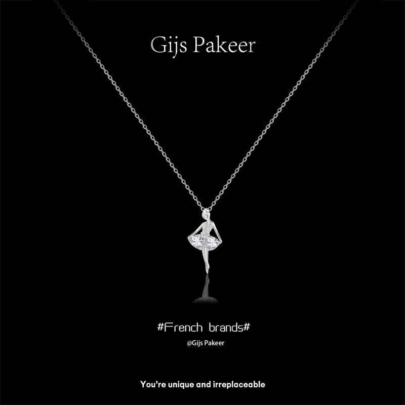 """"Original Designer""Gijs Pakeer """"Ballerina""""Necklace Women's Sterling Silver Clavicle Chain for Girlfriend