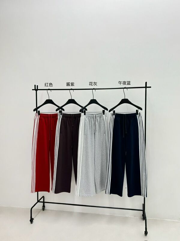 Helloseptember Slimming and Elongating Patchwork School Uniform Sports Pants with Drawstring Elastic Waist Casual Pants for Women V60288