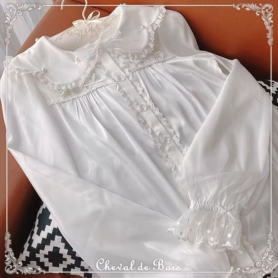 Lemon Petal *Silk Satin Texture Version* Short-Sleeved Shirt~Long-Sleeved Shirt Versatile Doll Collar Lolita Shirt