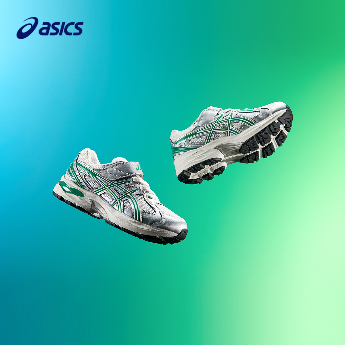 ASICS/Детская обувь ASICS, новинка 2025 года, амортизирующие спортивные кроссовки для мальчиков и девочек с амортизацией отскока и прочной резины Изображение 1