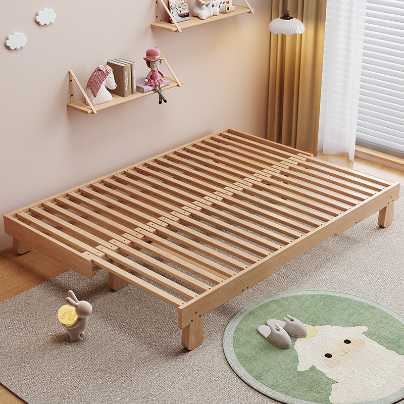 Напольная кровать Tongxiang Montessori из бука, детская кровать, выдвижная спальня для мальчиков и девочек, татами, выдвижная напольная кровать Изображение 1