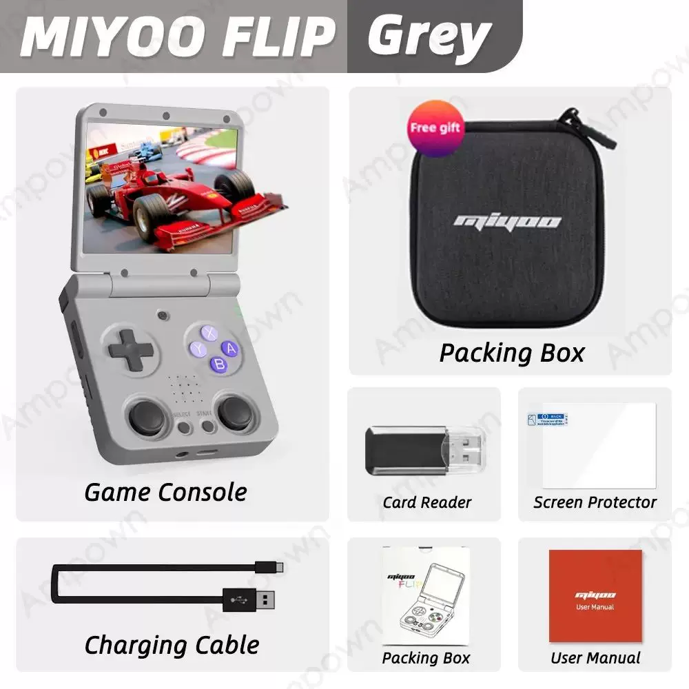 [MIYOO Flip V2 ручной игровой портативный устройство 3.5'' IPS экран Linux]
