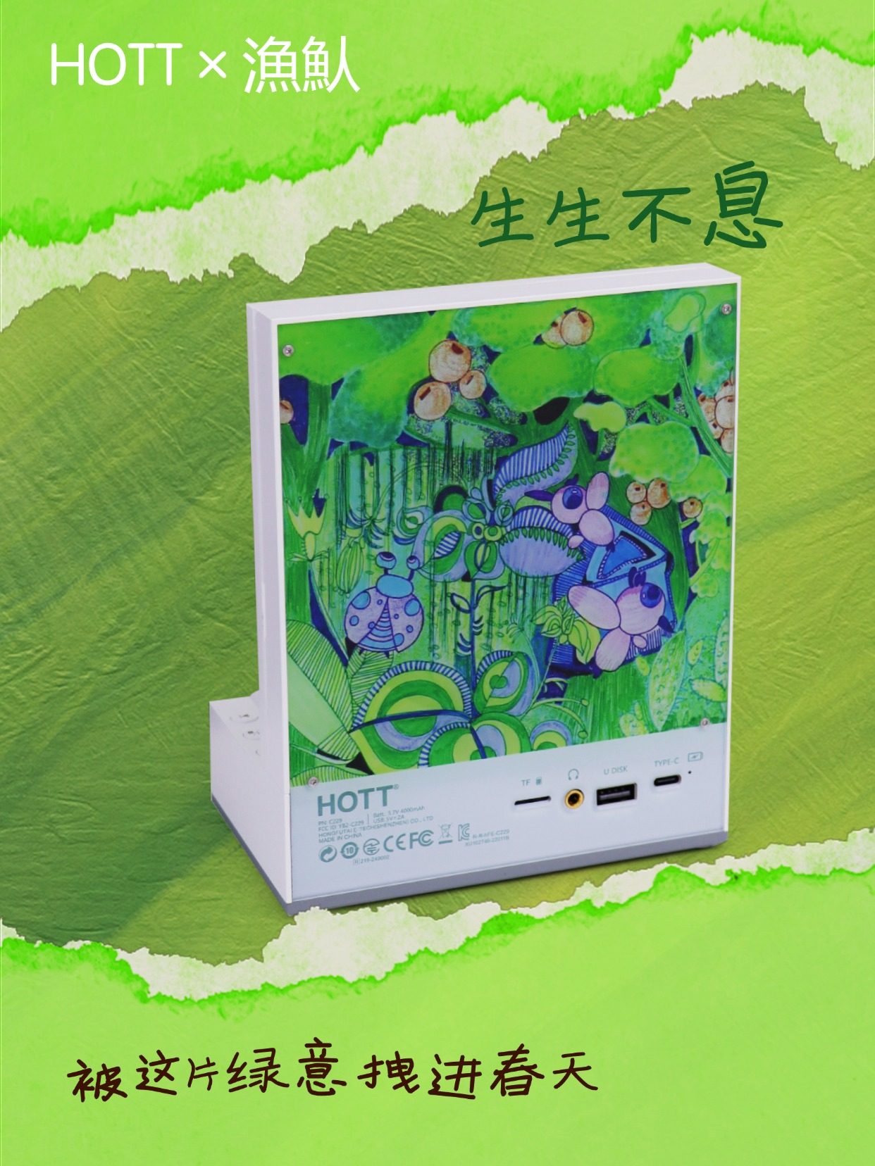 Hott Illustration C229Cd Player Bluetooth Audiophile-Grade Audio Integrated Album Cd Music Disc Record