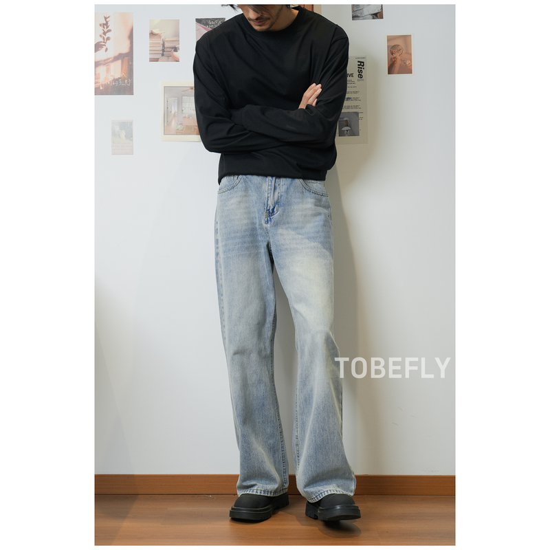 Tobefly Eternal Classic 517 Loose Bootcut Jeans Spring and Autumn Cleanfit Style Vintage Jeans