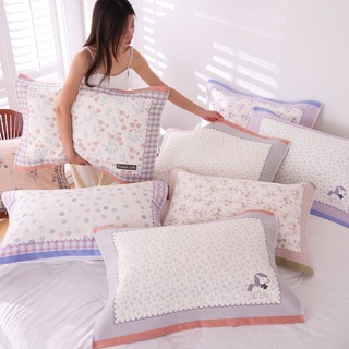 高密纯棉纱布枕巾一对装简约全棉柔软成人枕头巾吸汗透气家用盖巾