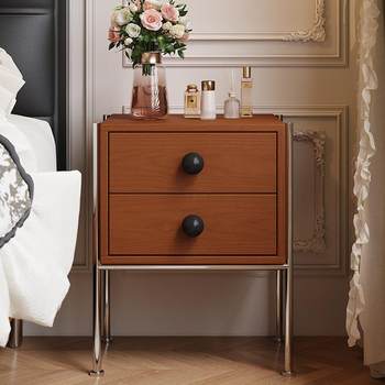 Medium-old bedside table solid wood bedroom storage cabinet storage cabinet simple small apartment bauhaus storage cabinet bedside cabinet