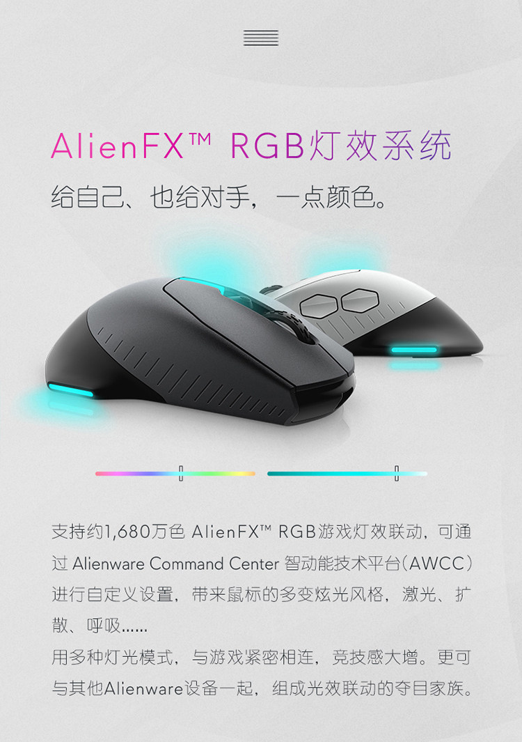 Alienware/外星人AW610M无线游戏鼠标 双模电竞鼠标 RGB高端外设插图11