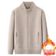 Woodpecker Brand Middle-Aged and Elderly Men's Fleece-Lined 2025 Autumn and Winter New Zip-Up Cardigan Sweater, Thickened and Warm Dad's Jacket