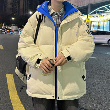 Woodpecker Winter New down Jacket for Boys, Stylish White Duck down Coat for 15-Year-Old Teenagers, Thickened Men's Outerwear
