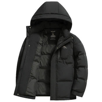 Woodpecker 2025 Winter New Men's Thickened down Jacket with Hood, High down Filling, Warm for Northeast, Middle-Aged Dad's Coat