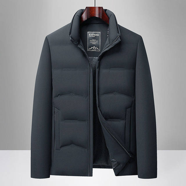 Woodpecker Men's Stand Collar Winter Plus Size Warm Casual Jacket Thick Cotton Coat for Middle-Aged and Elderly Dads