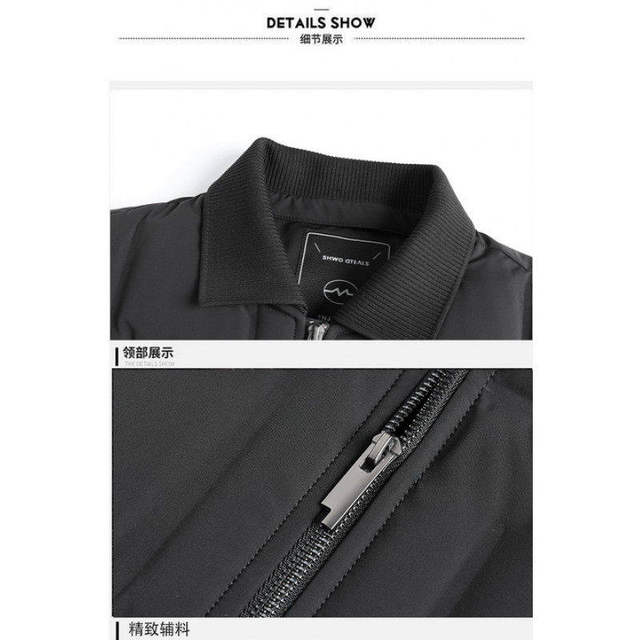 Woodpecker Winter Men's down Jacket for Young and Middle-Aged Men, White Duck Down, Casual Knit Collar, Detachable Warm Coat Top