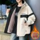 Woodpecker velvet thickened jacket men's winter 2025 new loose hooded workwear youth cold-proof cotton coat pure