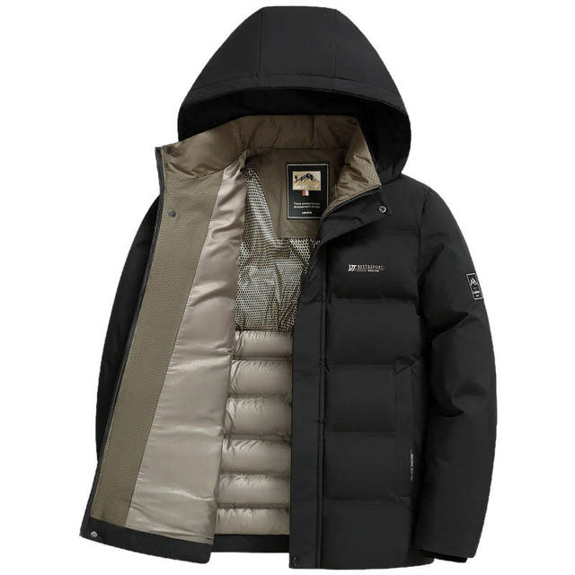 Woodpecker 2026 Winter Thickened Jacket Men's Middle-aged Casual Warm Cotton Clothes Dad's Cotton Clothes Removable Hat