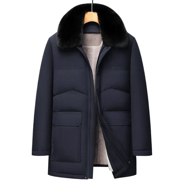Woodpecker 2026 new high-end middle-aged and elderly down jacket men's dad winter plus velvet thickening northeast warm