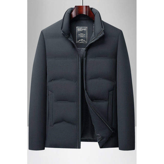 Woodpecker Men's Stand Collar Winter Plus Size Warm Casual Jacket Thick Cotton Coat for Middle-Aged and Elderly Dads