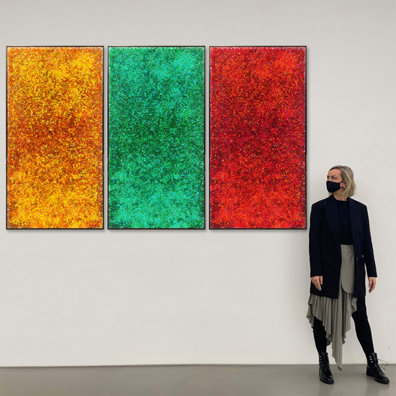 Hotel Modern Decorative Painting High-End Art Acrylic Diamond Three-Dimensional Living Room Entrance Hall Dining Room Background Wall Floor-Standing Hanging Painting