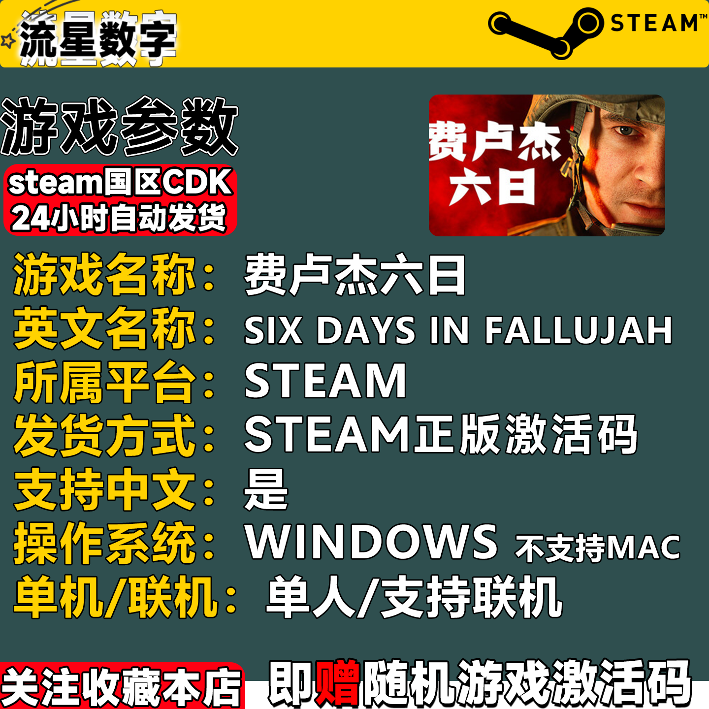 沉浸真实的战场💥 费卢杰六日Six Days in Fallujah正版CDK🔑-游戏CDK激活码-淘宝好物网
