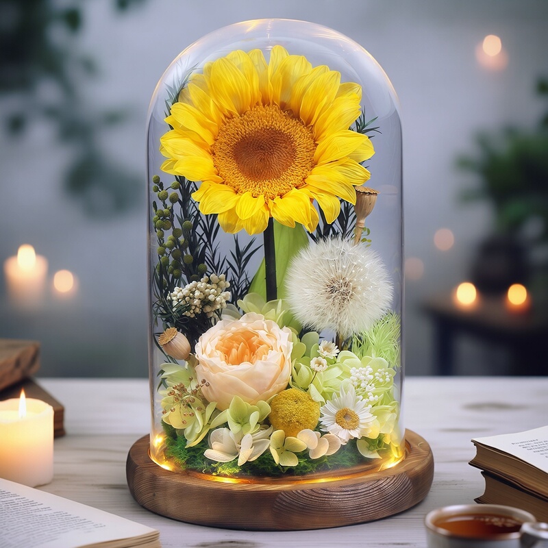Preserved Sunflower Real Flower High-End Ornament Valentine's Day Teacher's Day Gift for Teacher Girlfriend Creative Birthday Gift Preserved Sunflower Real Flower High-End Ornament Valentine's Day Teacher's Day Gift for Teacher Girlfriend Creative Birthday Gift