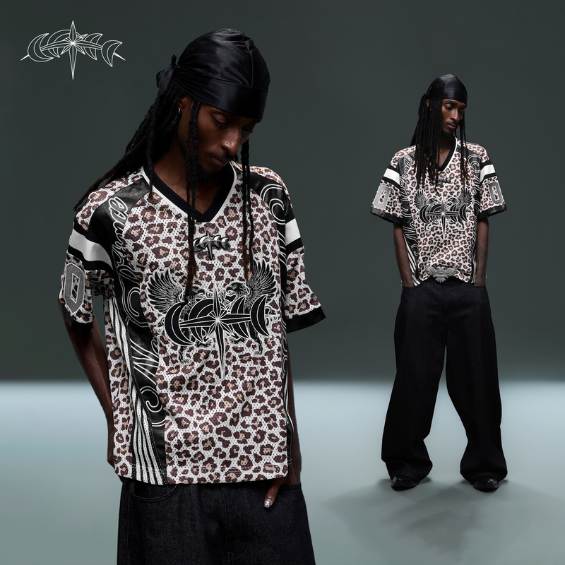 (Tbhnp) Theboyhasnopatience Dawn and Dusk Double-Headed Eagle Patchwork Short-Sleeve Rugby Jersey