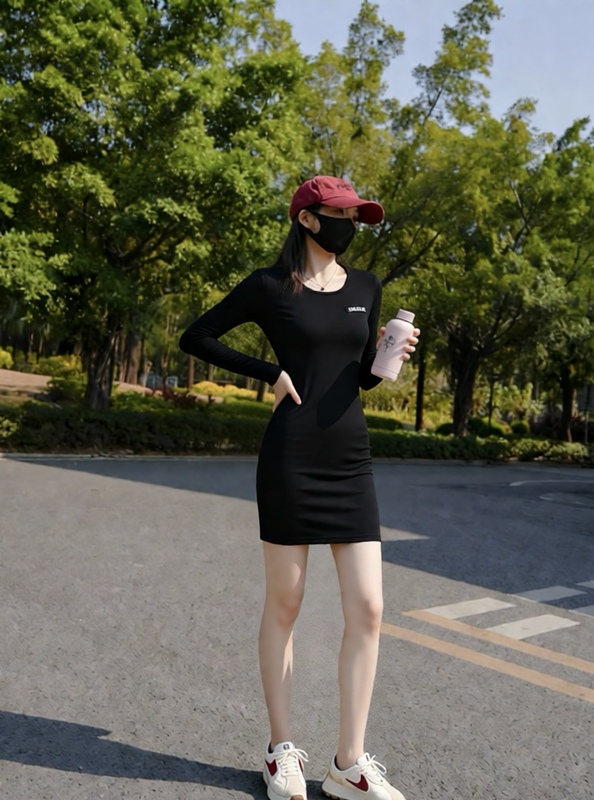 Asdaassad Black Dress 2025 Spring New Fashion Elegant Versatile Slimming Knitted Stretchy Bodycon Skirt