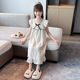 Girls nightgown 2024 new summer pajamas thin section big children girls children princess Q main style suspender skirt home