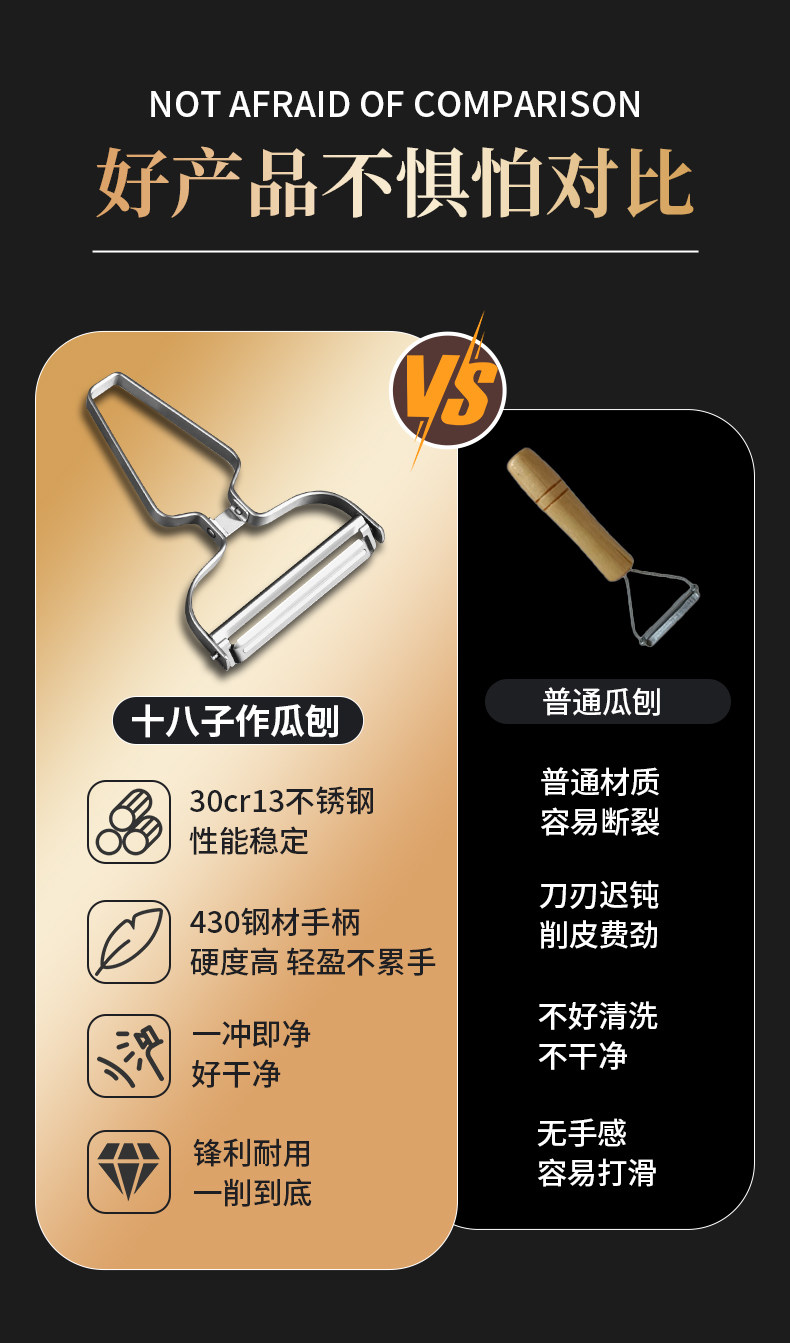 安享好物 安享B级削皮刀-十八子作不锈钢瓜果刨  